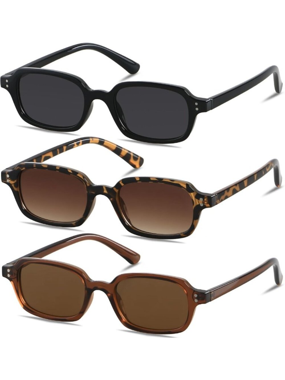 Trendy Retro Rectangle Sunglasses for Women & Men - Cute Small Square Shades